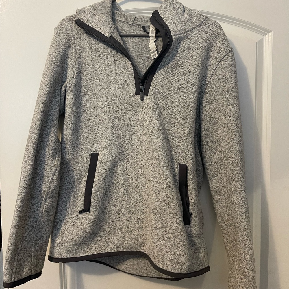 Grey Heathered sweater fleece quarter zip